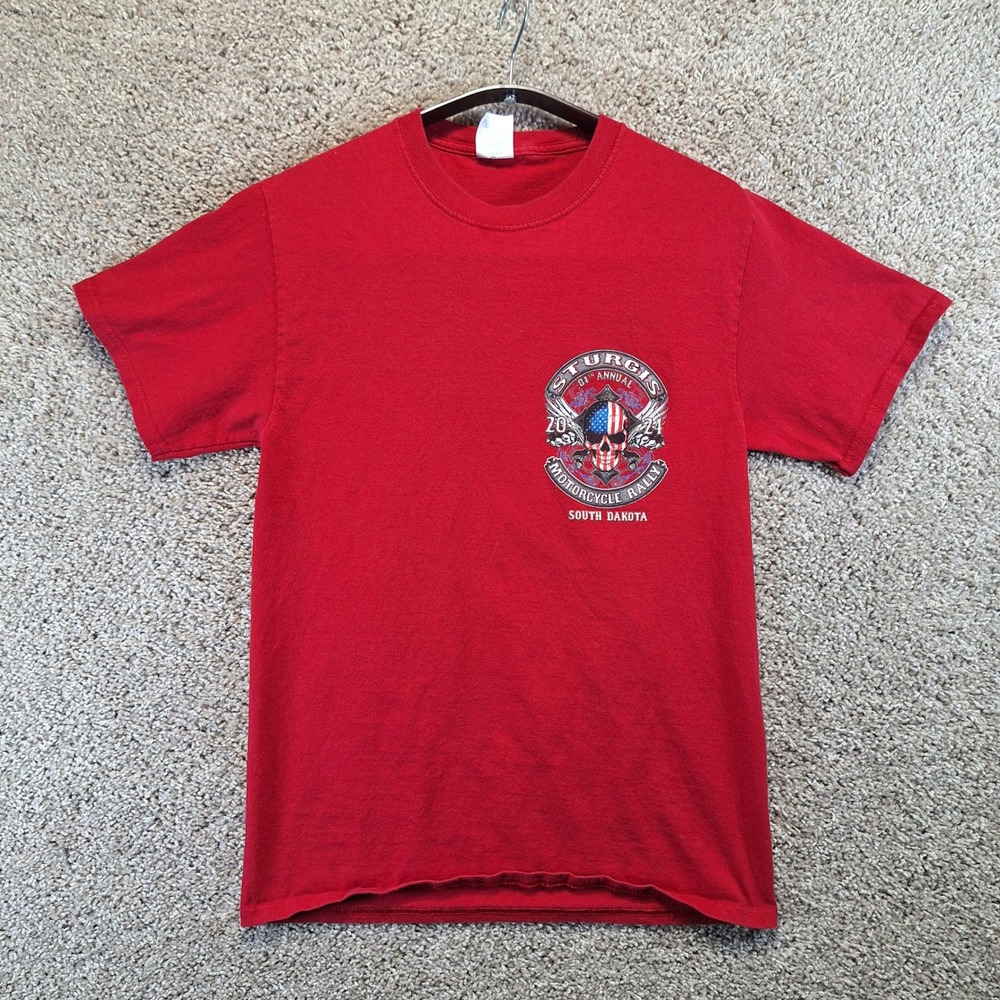 Sturgis T-Shirt Small Red 84th Annual Motorcycle Rally 2024 South Dakota Biker